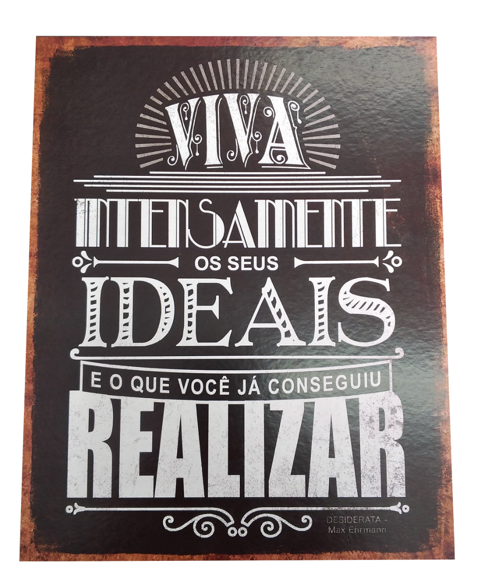 PLACA DECORATIVA VIVA INTENSAMENTE