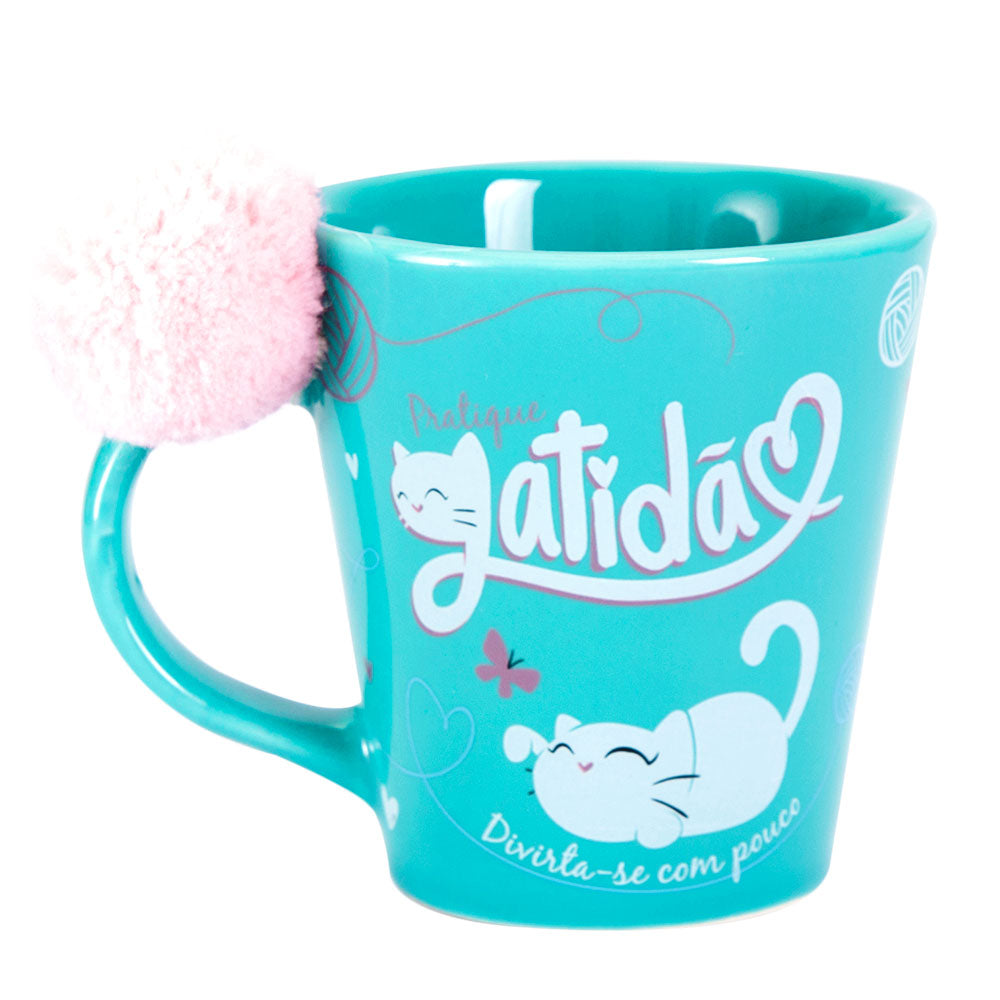 CANECA COM POMPOM - GRATIDÃO