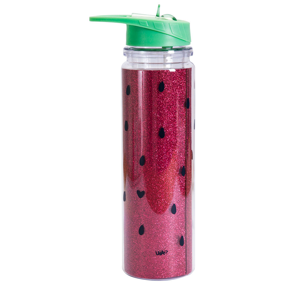 GARRAFA CANUDO RETRATIL COM GLITTER - DESFRUTE