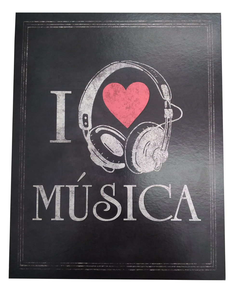 PLACA DECORATIVA I LOVE MUSICA