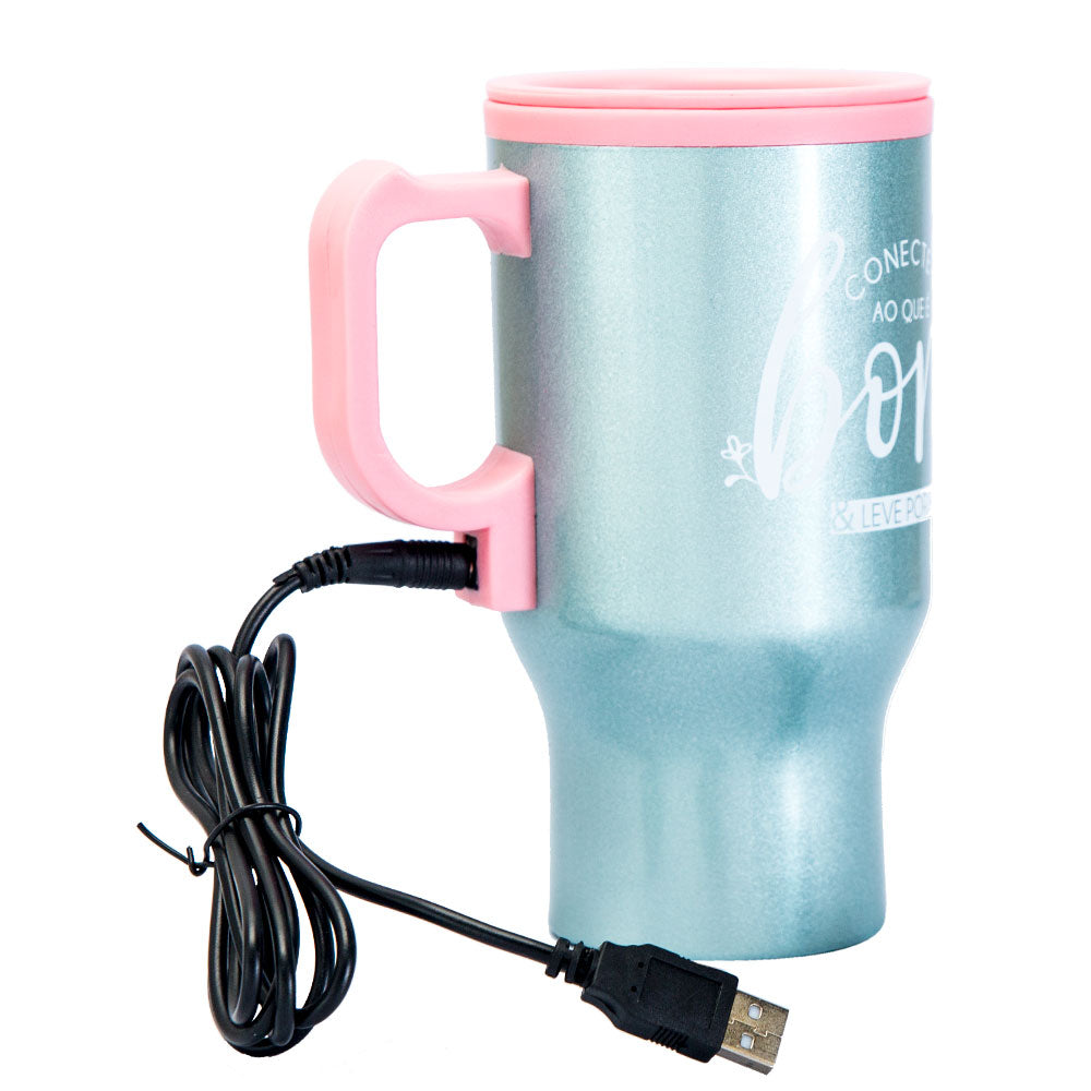 CANECA TÉRMICA USB - LEVE SÓ O QUE É BOM