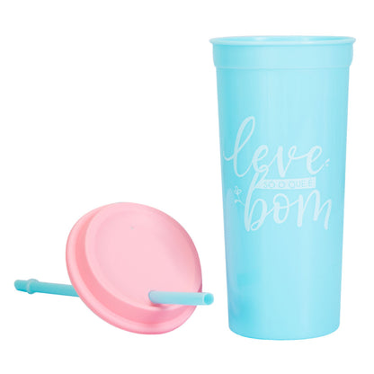 COPO POP COM CANUDO - LEVE SO O QUE E BOM