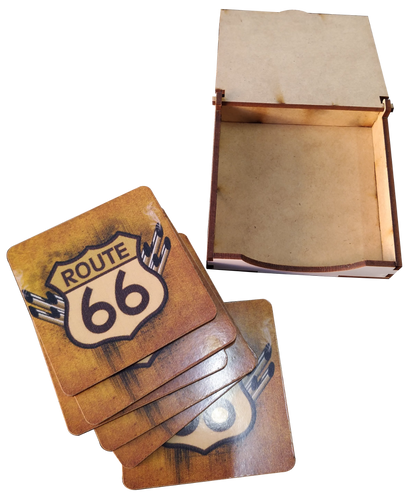 JOGO DE PORTA COPO CAIXA - ROUTE 66