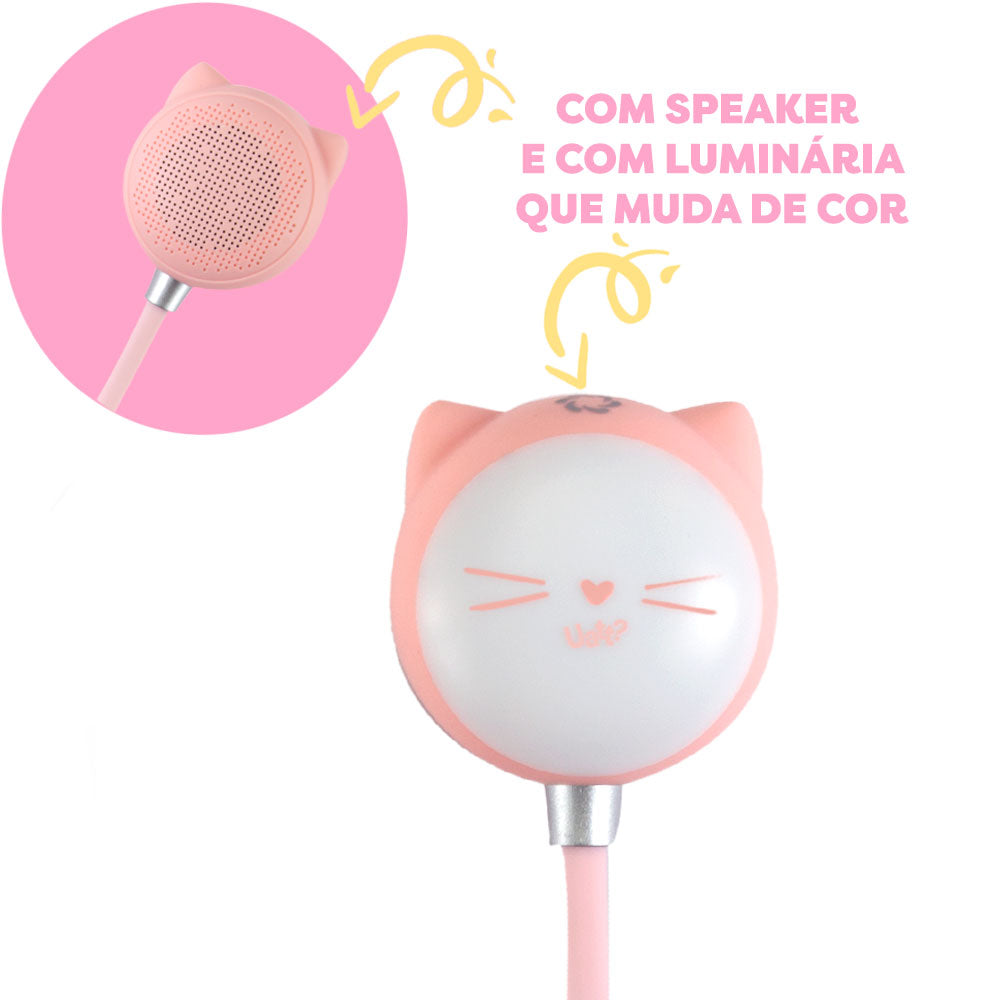 LUMINARIA LED COM SPEAKER USB - GATINHA