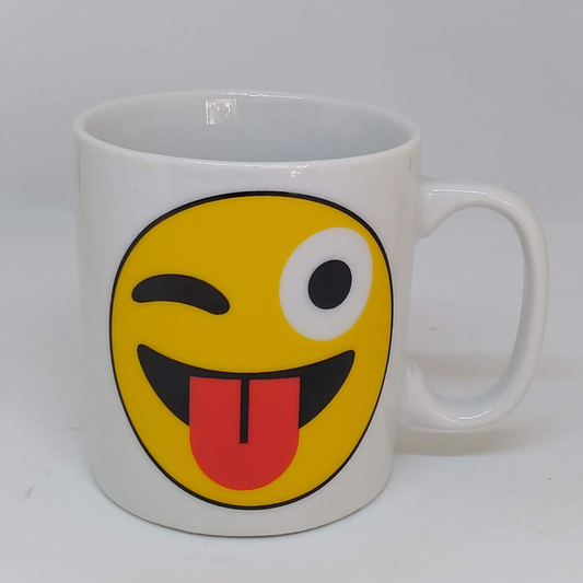 CANECA DE PORCELANA - EMOJI PISCADINHA