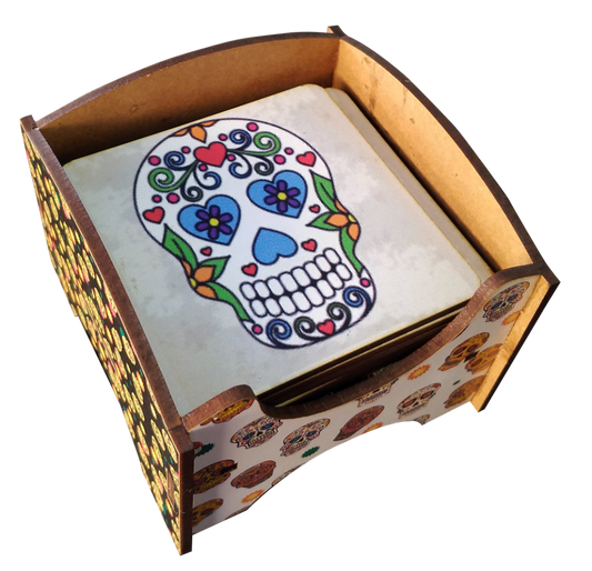 JOGO DE PORTA COPOS - CAVEIRA MEXICANA
